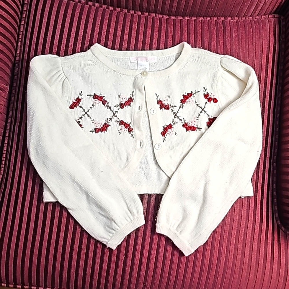 EUC: Elegant Janie & Jack Floral Cardigan 🌹 - Size 5T